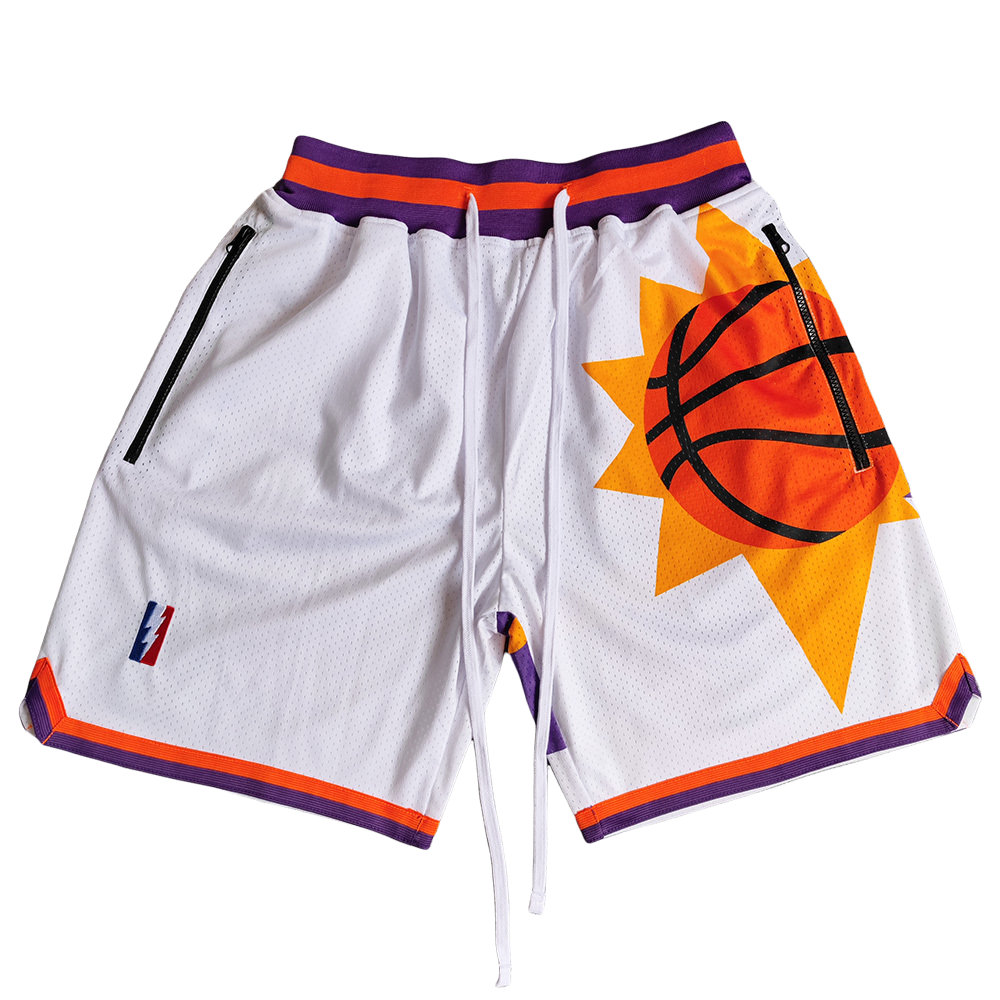 Phoenix Suns Style Basketball Shorts White - njshorts.store